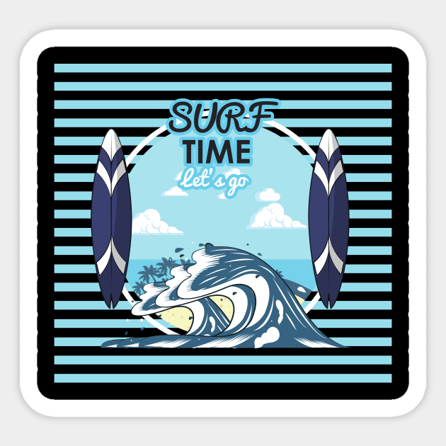 SURF TIME Let's go for surfer | Gift idea Sticker by French Culture Shop